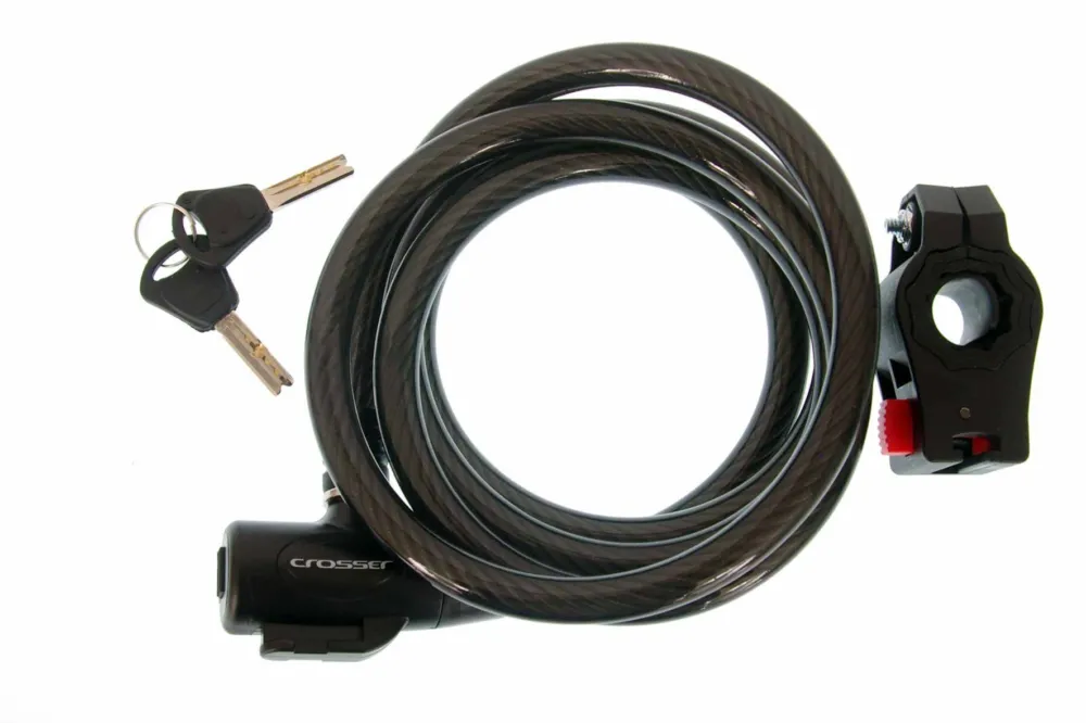 Incuietoare cablu CROSSER CL-823 12mm X 180 cm negru Expediere rapidă