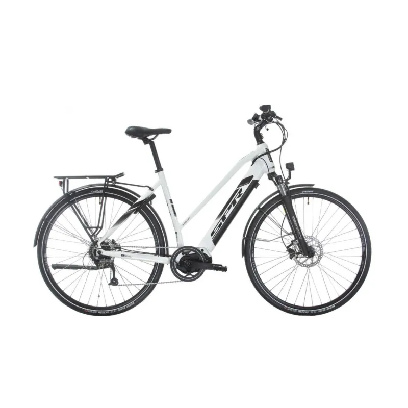 Bicicleta electrica Sprint E-Trekking Faster Plus Lady 28 Alb Lucios – 533mm Calitate înaltă