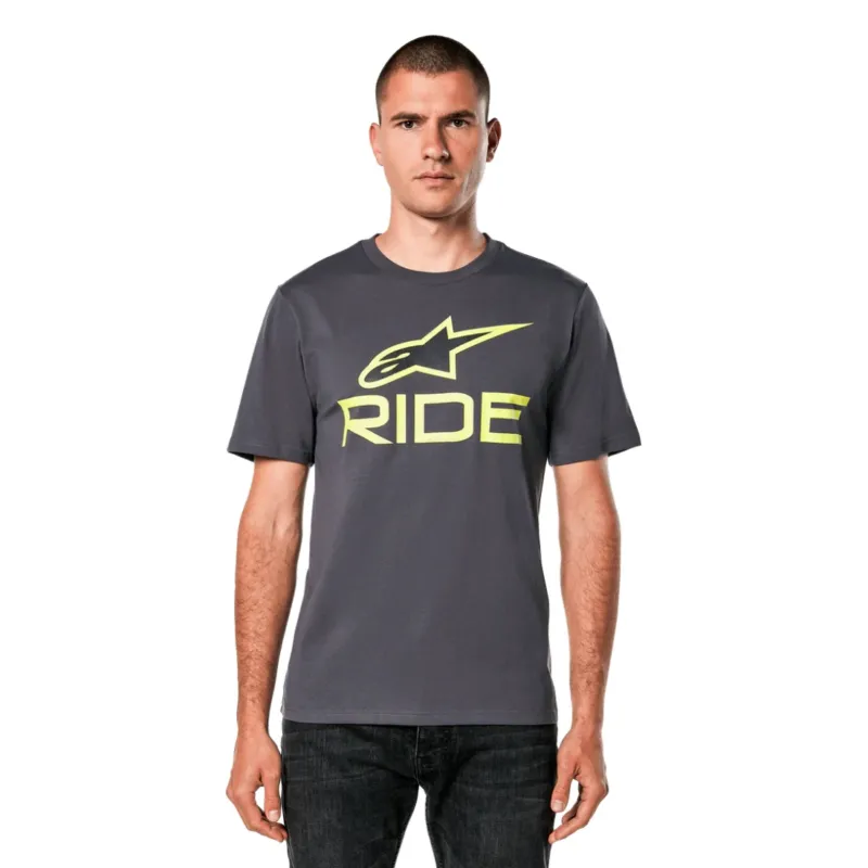 Tricou Alpinestars Ride 4.0 CSF Tee Charcoal/Lime/Black L Disponibil imediat