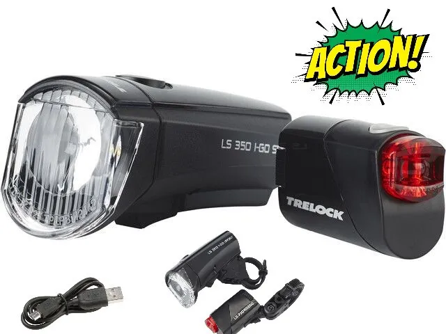 Vezi acum Set Lumini cu Acumulator TRELOCK LS350 I-GO Sport + LS710