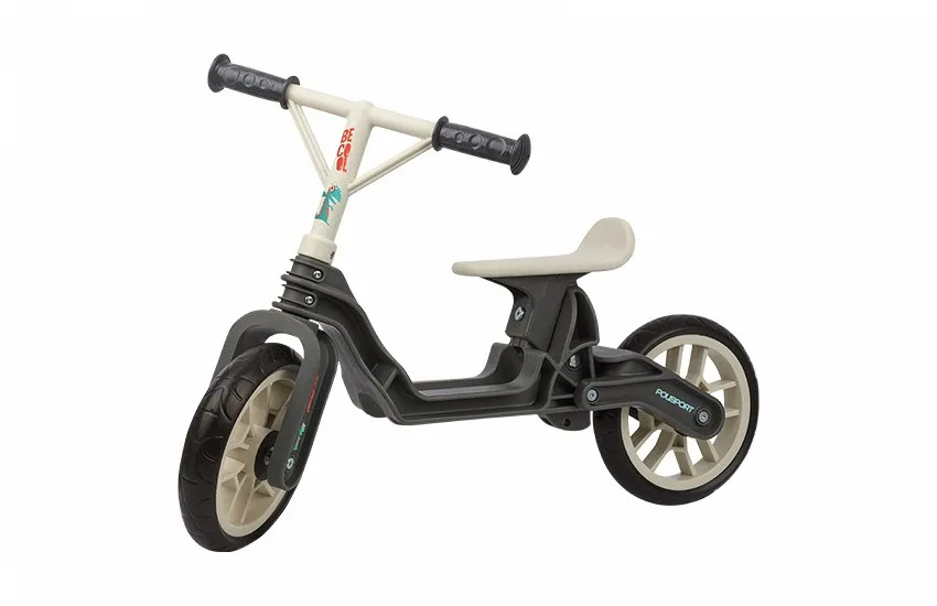 Super ofertă Bicicleta Copii Polisport Bb Gri Crem 12 Inch, fara pedale, ergonomica, abtibilde