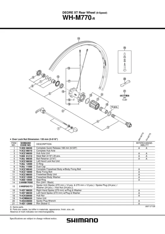 SPITA SHIMANO WH-M770 270MM DREAPTA INCL. SPITA PLUG & SAIBA Super ofertă