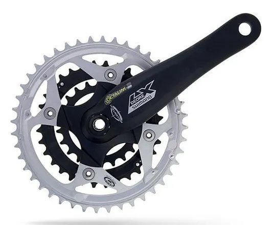 ANGRENAJ PEDALIER SHIMANO DEORE LX FC-M572-S 44X32X22T BRAT 170MM PT. 9 VIT. PE SPATE OCTALINK & HOLLOWTECH COMPATIBIL CHAINCASE FARA CG 44/32 ARGINTIU 4ARM/44T NEGRU AMBALAT IND. Doar azi