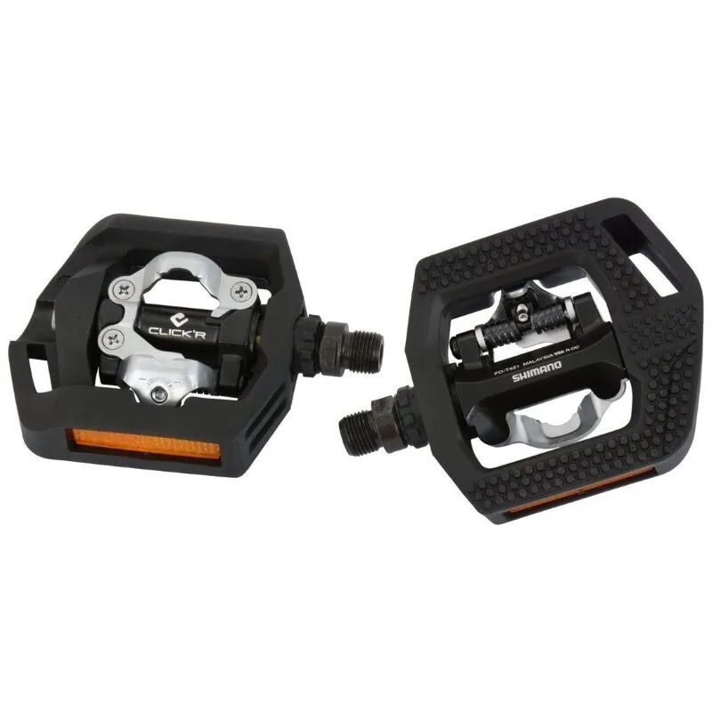 PEDALE SHIMANO PD-T421, SPD, CATADIOPTRII, PLACUTE SM-SH56, AMBALAT IND. Ofertă limitată