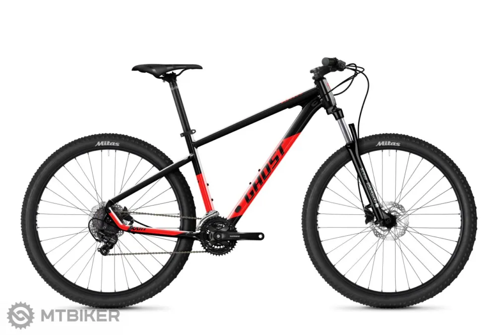 Cel mai vândut Bicicletă GHOST KATO Base 27.5, negru/roșu lucios - M