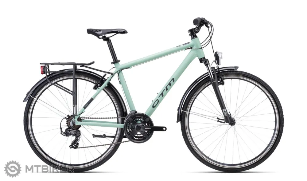 Retur gratuit Bicicletă CTM TRANZ 1.0 Treking 28, mat gri-verde - L (19")