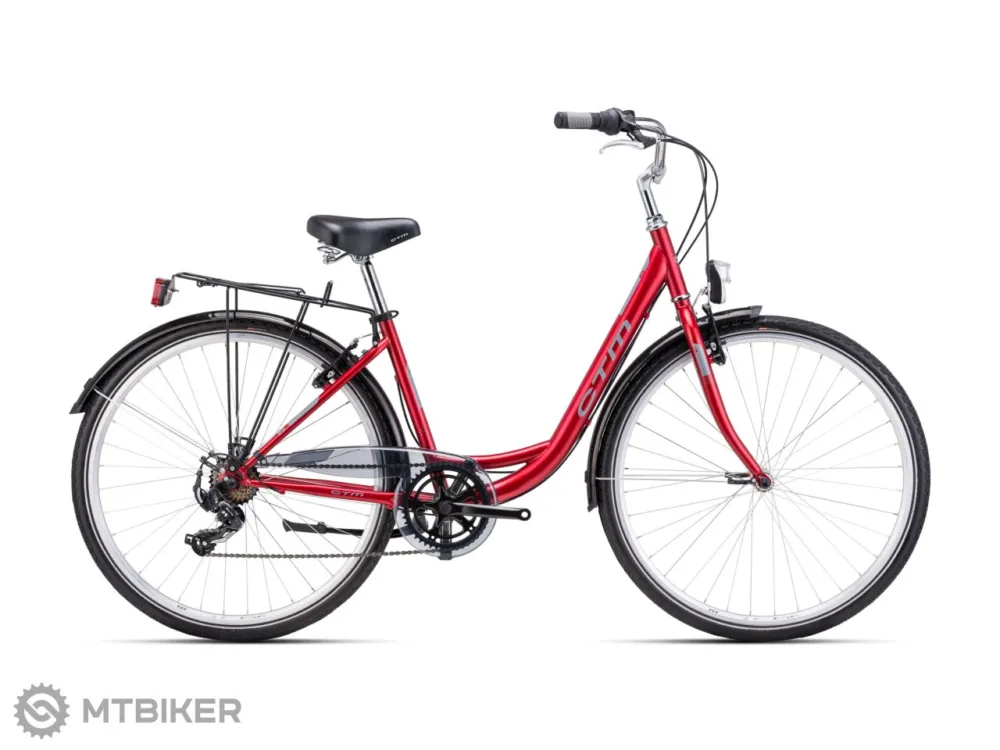 Plată securizată Bicicletă de damă CTM RITA 1.0 28, roșu închis mat - 17"