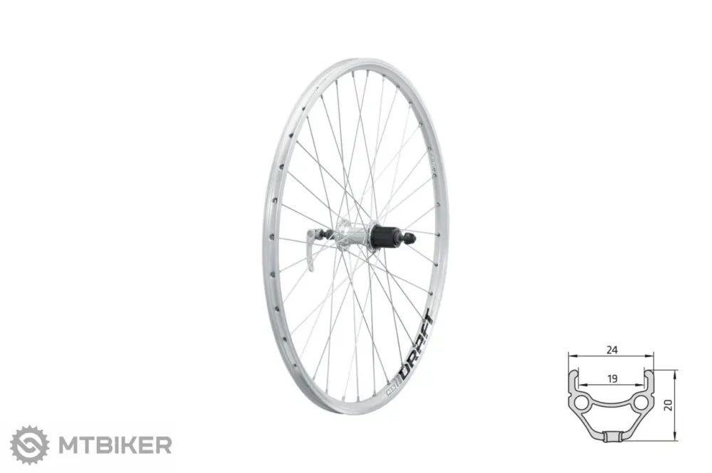 Cumpără online Kellys KLS DRAFT V-Brake R 26" roată spate spițată, cu eliberare rapidă, argintiu