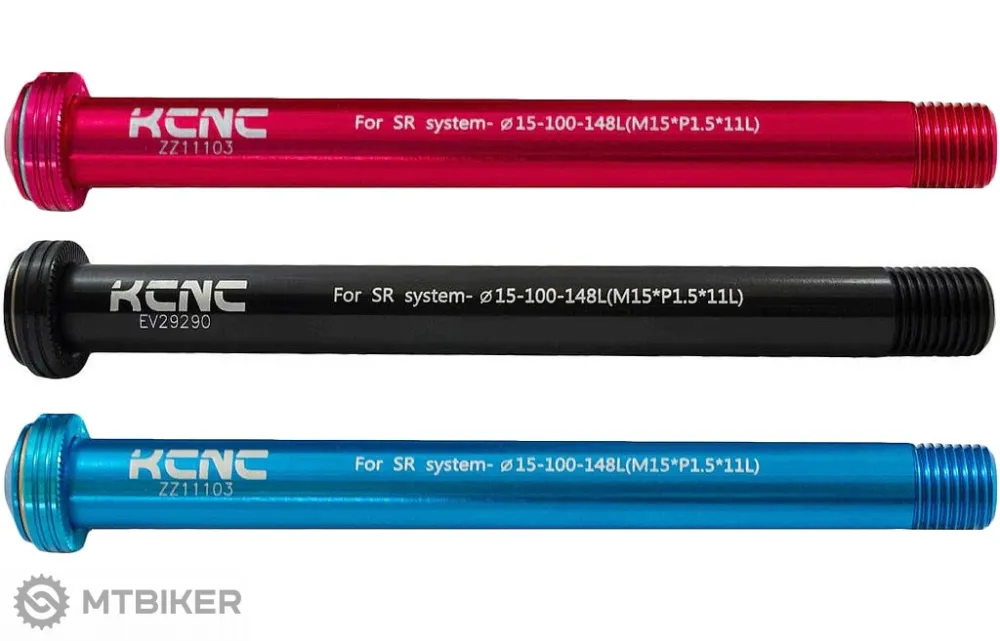Calitate înaltă Osie KCNC KQR08 față pentru furci Rock Shox 15x100 - negru