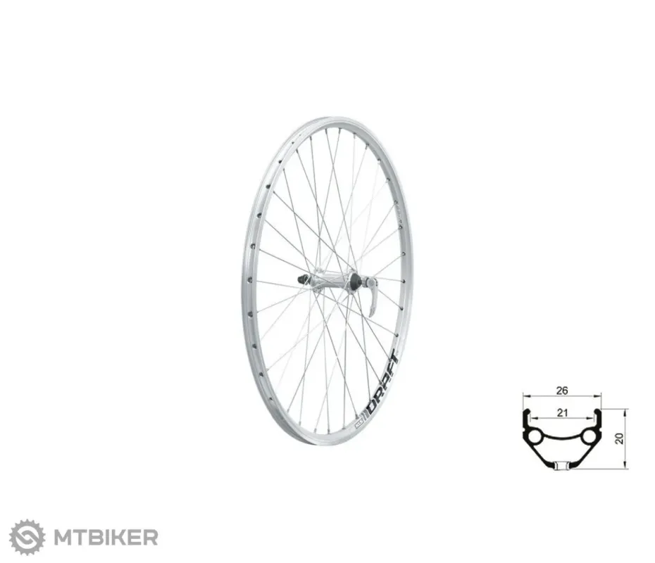 Roată față Kellys KLS DRAFT 28", 9x100 mm, V-brake, QR, argintie Ofertă specială