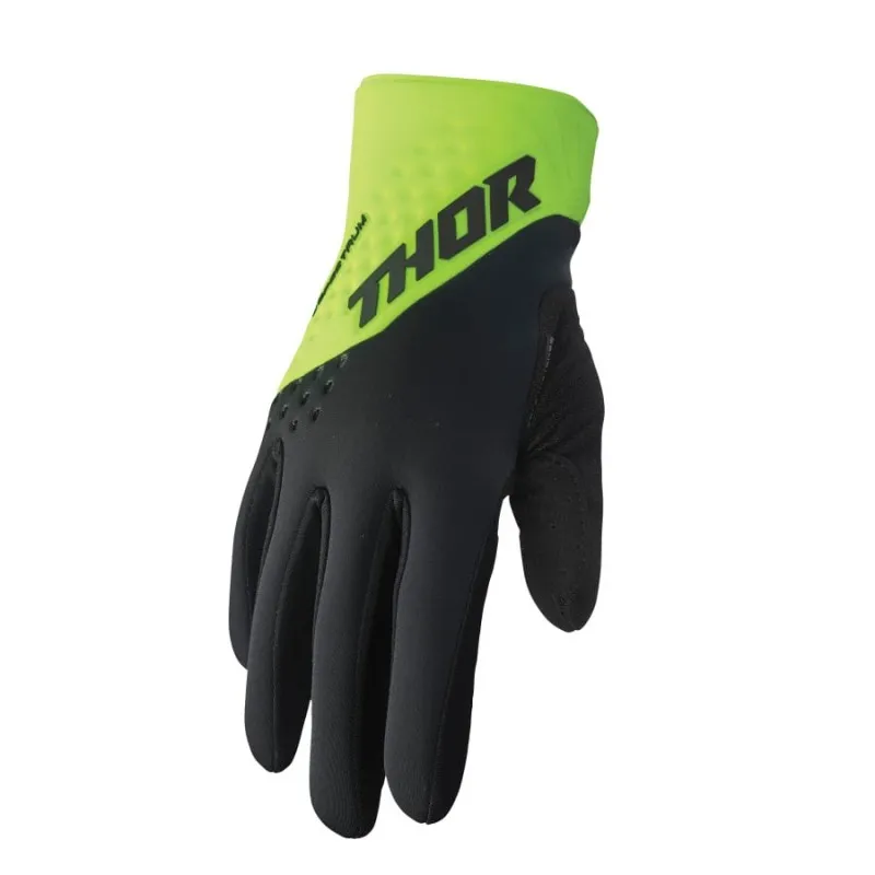 Manusi motocross de iarna Thor spectrum, Negru/Verde fluo - Mărime: S Promoție