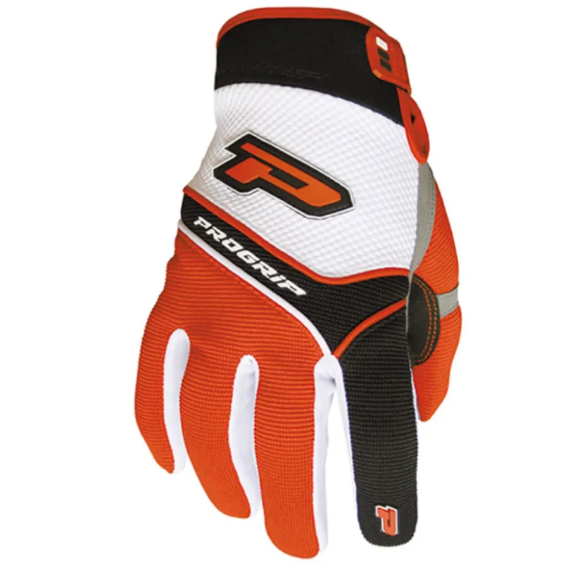 Reducere de preț Manusi motocross PROGRIP 4010 WHITE/ORANGE/GREY - Mărime: S