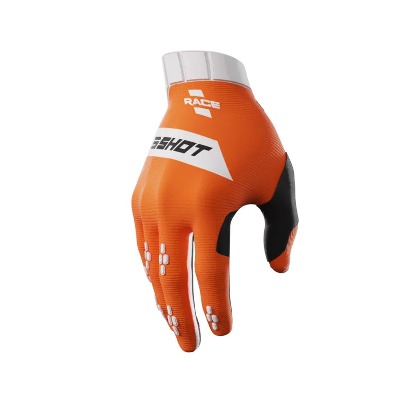 Ofertă de sezon Manusi motocross SHOT Race Orange - Mărime: XXL