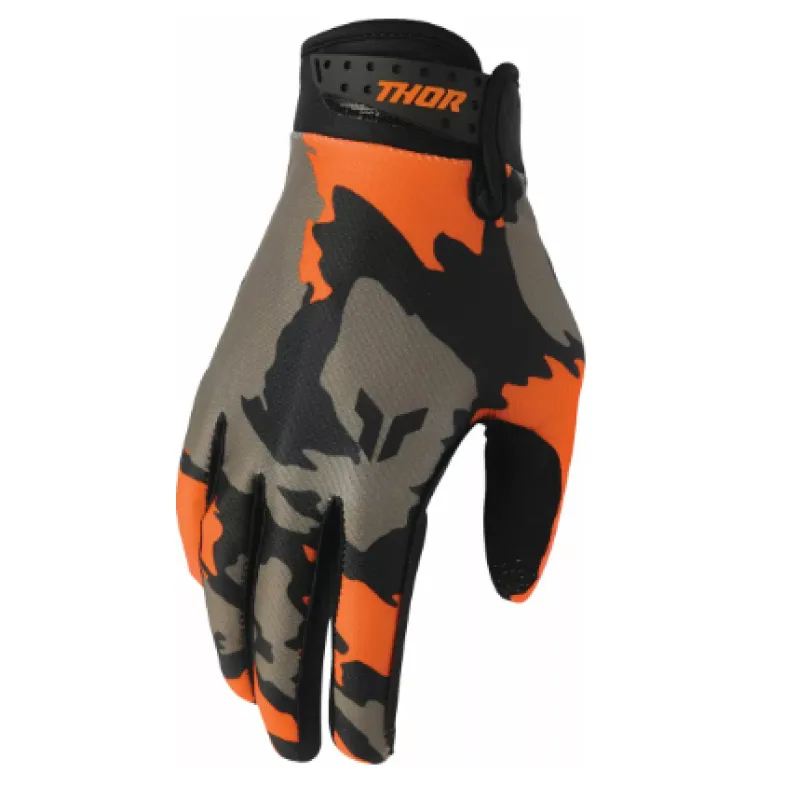 Retur ușor Mănuși motocross THOR LAUNCHMODE HUNTER ORANGE/BLACK - Mărime: XS
