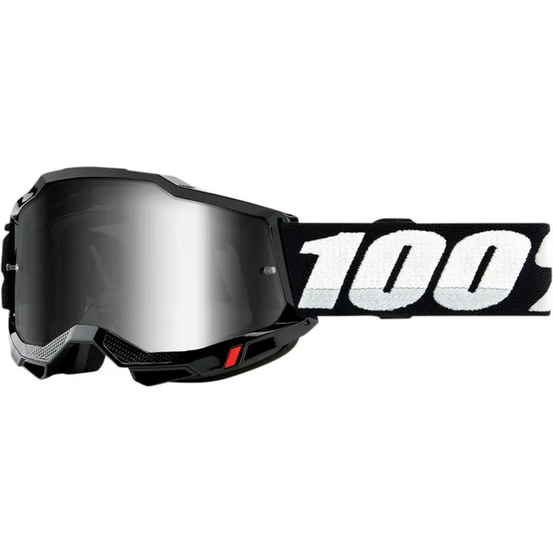 Ochelari motocross 100% ACCURI2 BLACK-MIRROR SILVER Retur gratuit