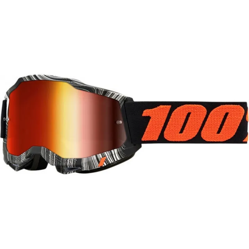 Ochelari motocross 100% ACCURI2 GEOSPACE - MIRROR RED Disponibil imediat