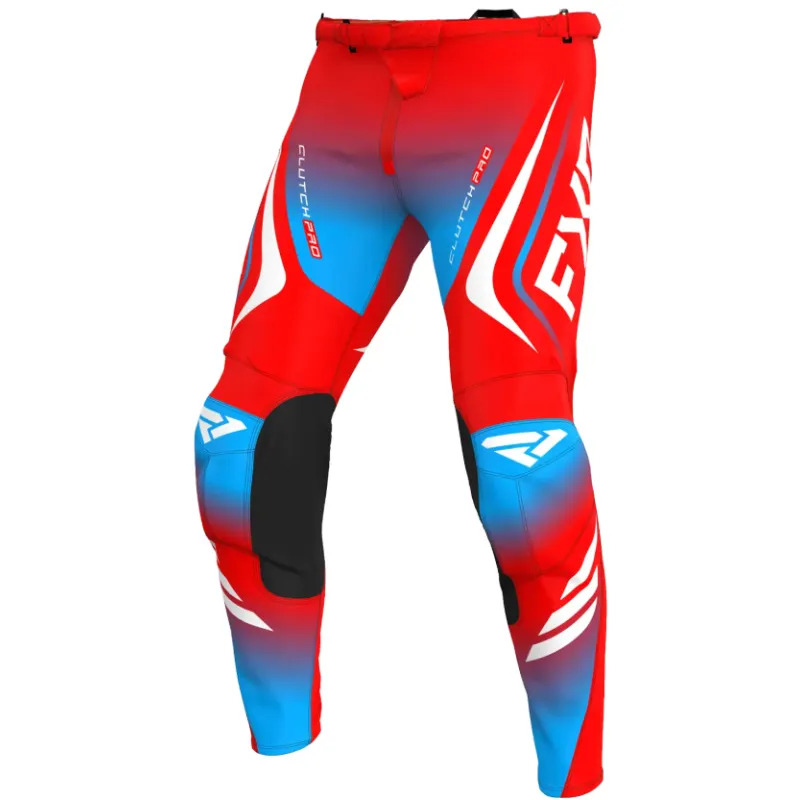 Promoție Pantaloni motocross FXR CLUTCH PRO MX25 RED/WHITE/CYAN - 30