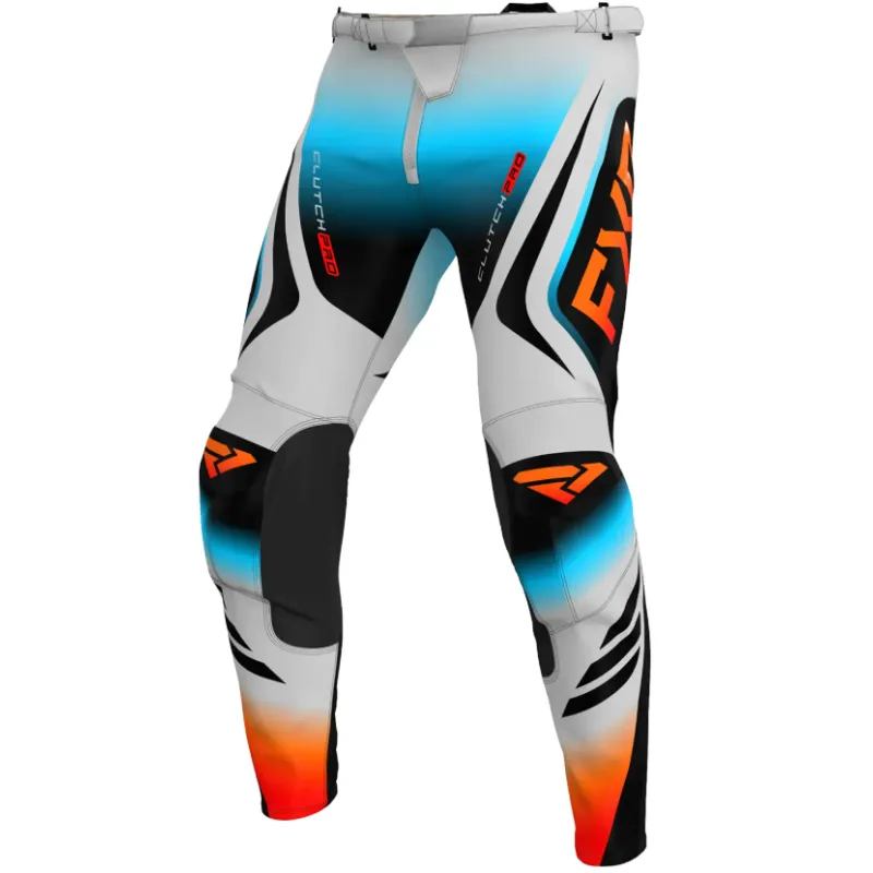 Plată sigură Pantaloni motocross FXR CLUTCH PRO MX25 GREY/SKY ORANGE - 36