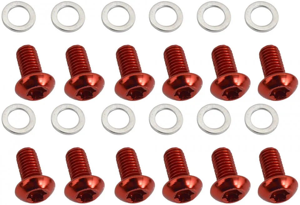 Chilipir Quaxar Torx set 12buc. - suruburi disc - rosu