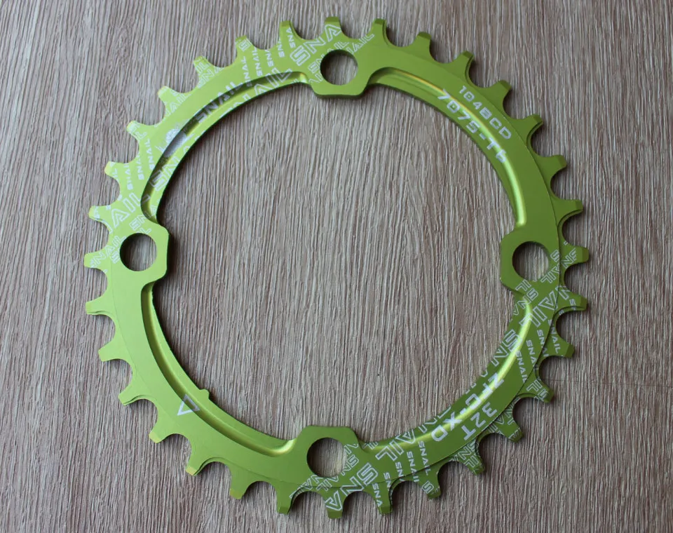 Ofertă exclusivă Snail Narrow Wide CNC Ultralight 32T 104bcd - Verde