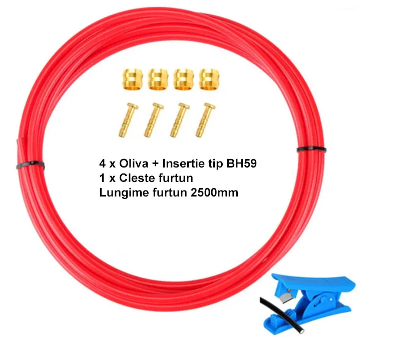 Conducta (furtun) frana hidraulica 2500mm + accesorii(rosu) Vezi acum