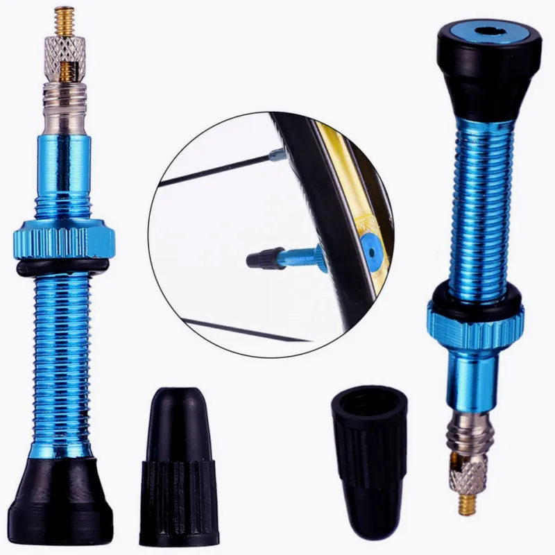 Set Valva tubeless FV 40mm Wake Pro - albastru + cheie valva Ofertă
