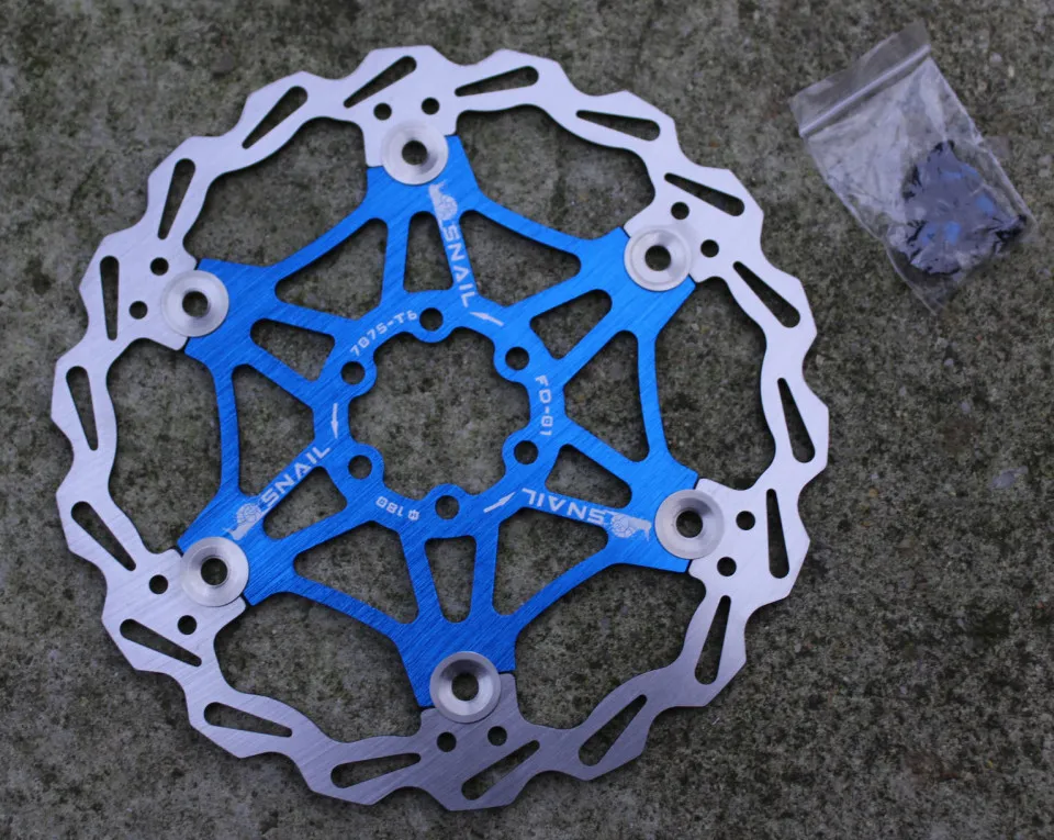 Comandă acum Snail Floating CNC 2-piece Disc Rotor - 180mm albastru