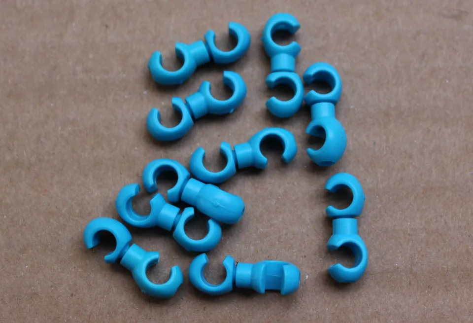 S-Clip clema dubla rotativa prins camasa cablu - 10 buc.Set Albastru Disponibil imediat