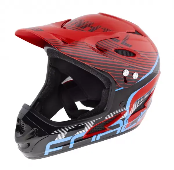 Promoție CASCA FORCE TIGER DOWNHILL ROSU/NEGRU/BLEU