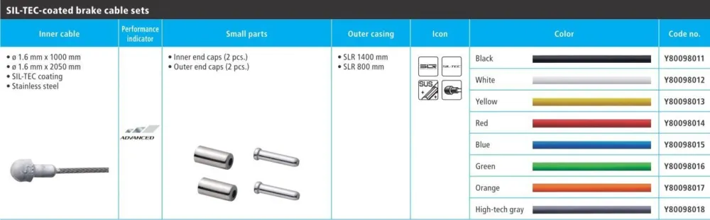 Transport gratuit CABLU DE FRANA SET SHIMANO ROAD PTFE, CAMASA SLR YELLOW 800/1400MM, CABLU 1000/2050MM, CAPAT INTERIOR/EXTERIOR X 2
