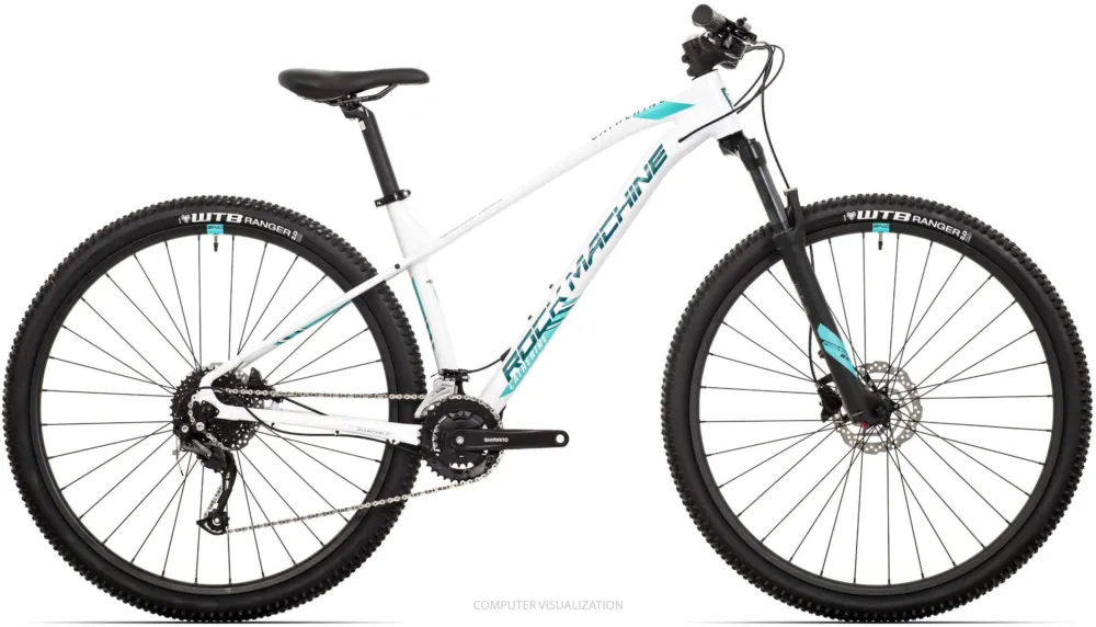 Bicicleta Rock Machine Catherine 20-29 29 Gloss White/Petrol/Neon Cyan 17.0 – (M) Nu rata
