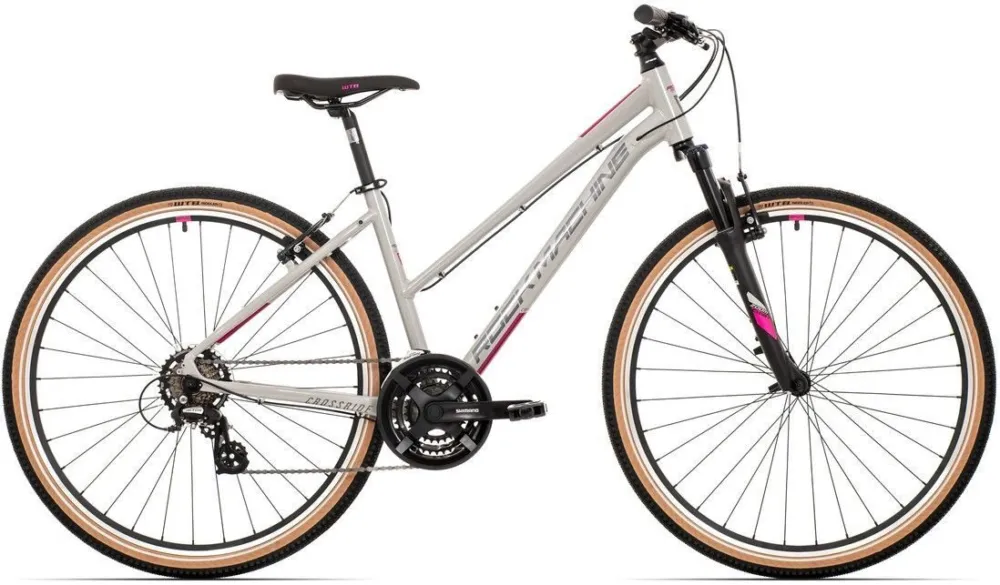 Promoție Bicicleta Rock Machine Crossride 100 Lady 29 Gloss Grey/Grey/Crimson 19.0 – (L)