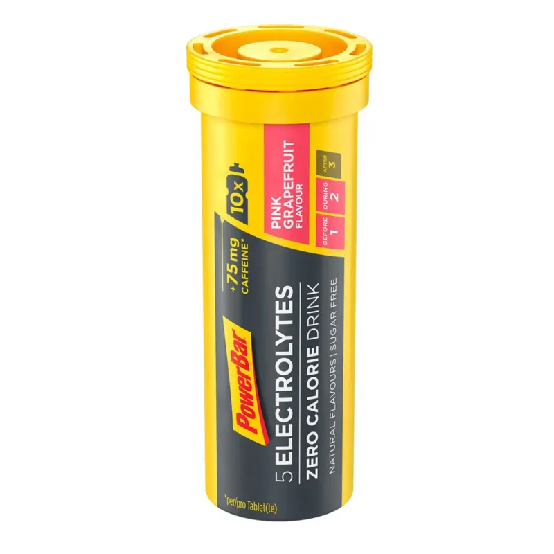 Powerbar - pastile efervescente hidratare si mineralizare 5 Electrolytes, aroma grapfruit roz - cutie 10x 4.2g Transport gratuit