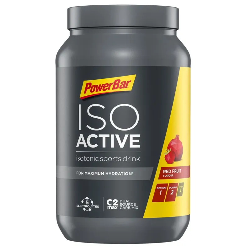 Powerbar - pudra izotonica Isoactive, aroma fructe rosii - bidon 1320g Pre? redus