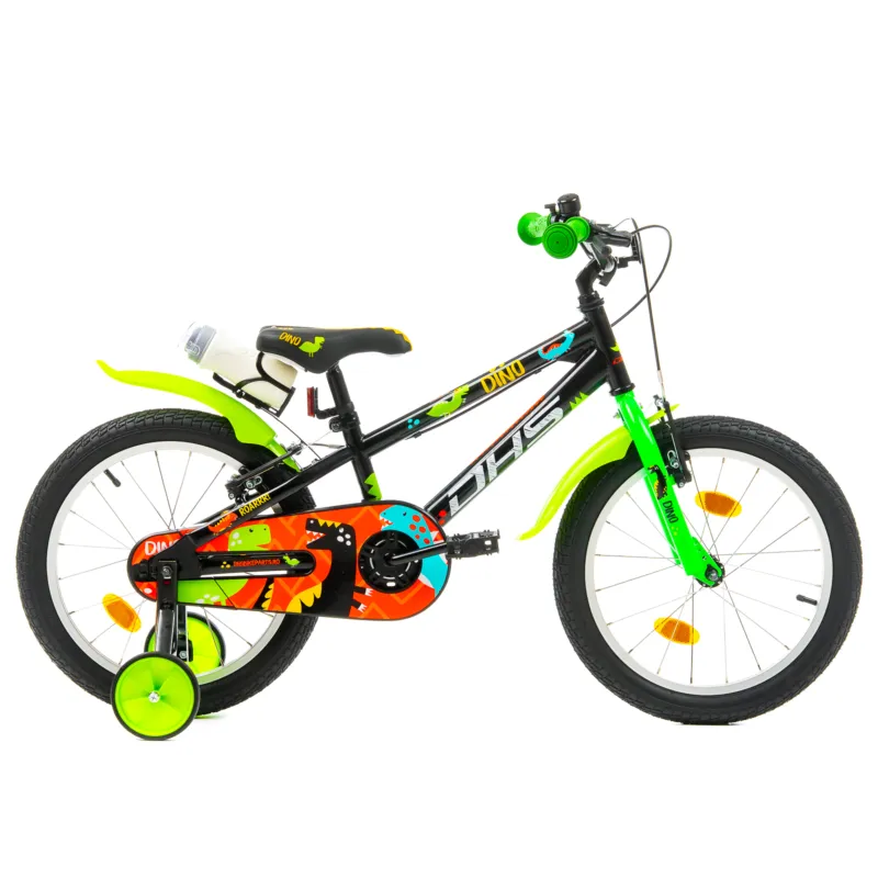 Bicicleta Copii DHS Dino - 18 Inch, Negru Cel mai bun preț