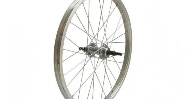 Ofertă de sezon Roata spate DHS 24 inch, argintie janta simpla butuc pe filet